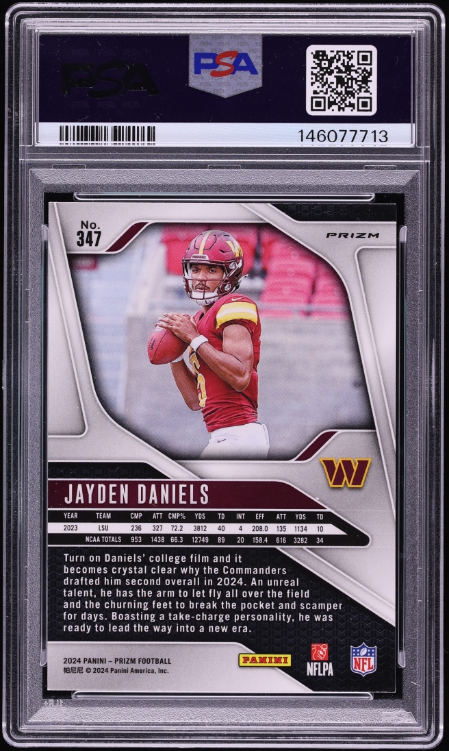 2024 Panini Prizm Silver Jayden Daniels ROOKIE #347 PSA 10 GEM MINT