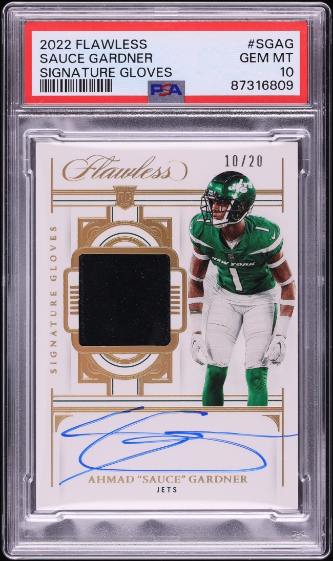 2022 Panini Flawless Signature Gloves Sauce Gardner ROOKIE PATCH AUTO /20 #SGAG PSA 10 GEM MINT
