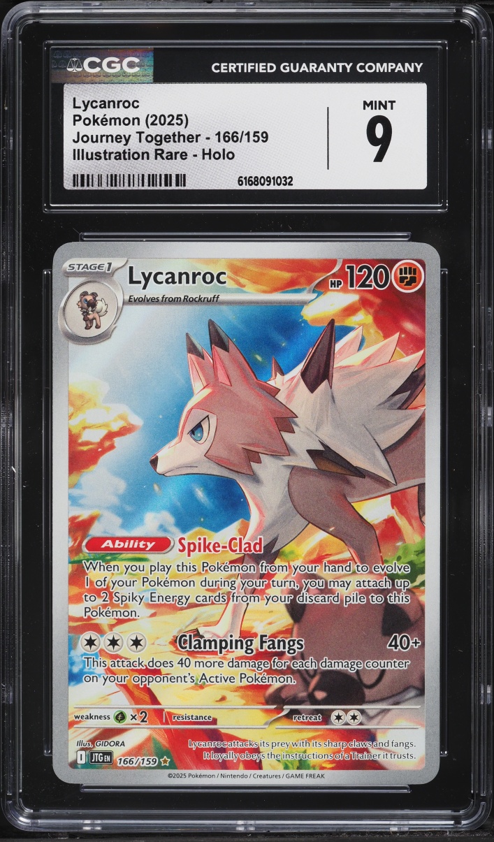 2025 Pokemon Scarlet & Violet Journey Together IR Lycanroc #166 CGC 9 MINT