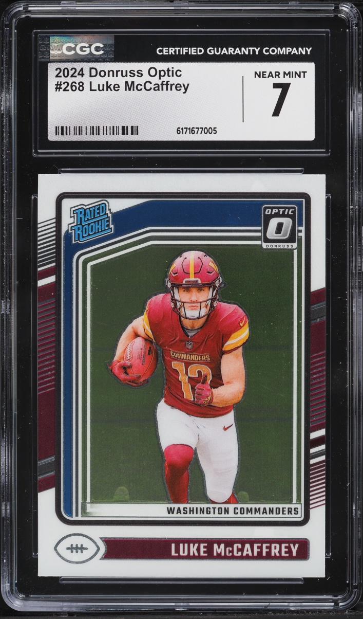 2024 Donruss Optic Luke McCaffrey ROOKIE #268 CGC 7 NRMT