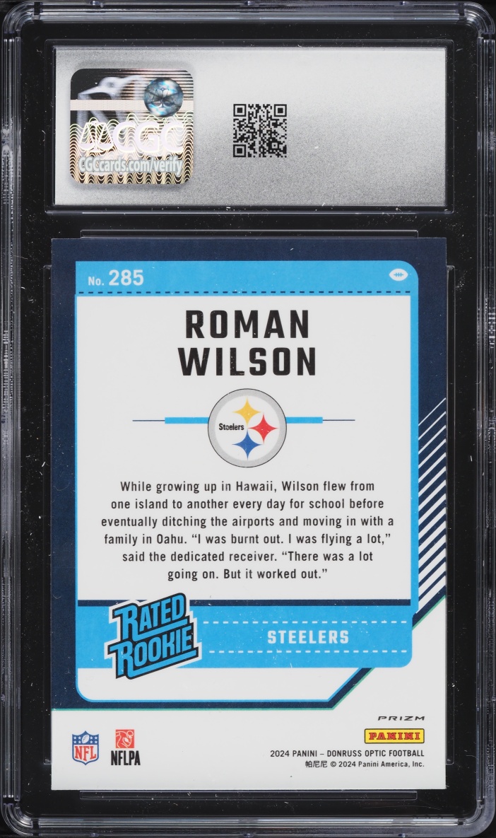 2024 Donruss Optic Holo Roman Wilson ROOKIE #285 CGC 9.5 MINT+