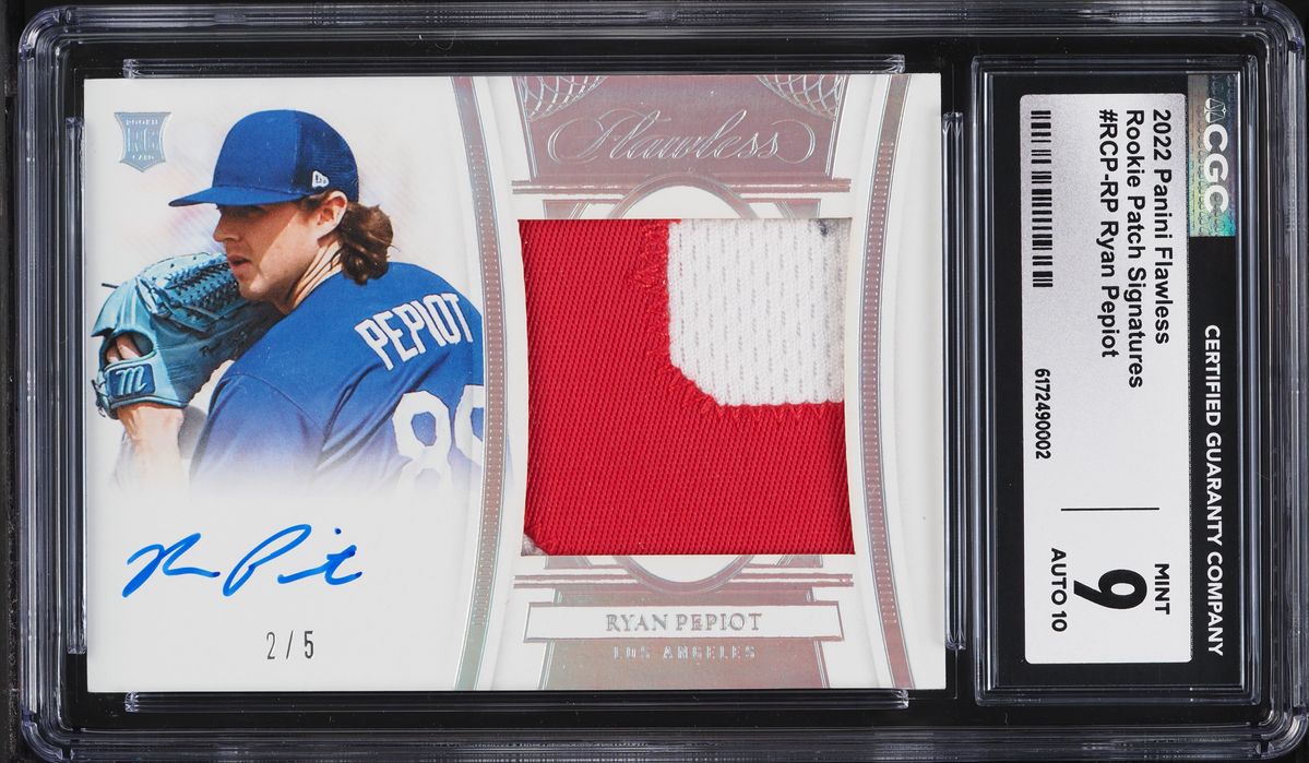 2022 Panini Flawless Ryan Pepiot ROOKIE PATCH AUTO /5 #RCP-RP CGC 9 MINT