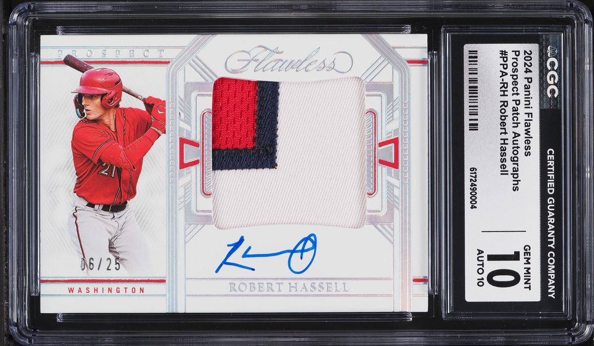 2024 Panini Flawless Robert Hassell ROOKIE PATCH AUTO /25 #PPA-RH CGC 10 GEM MINT