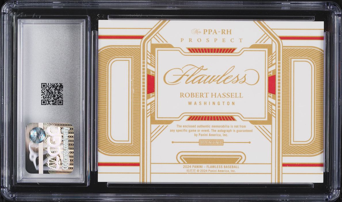 2024 Panini Flawless Robert Hassell ROOKIE PATCH AUTO /25 #PPA-RH CGC 10 GEM MINT