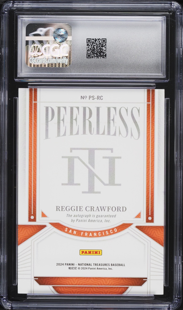 2024 National Treasures Peerless Holo Gold Reggie Crawford AUTO 10/10 #PS-RC CGC 8 NM-MT
