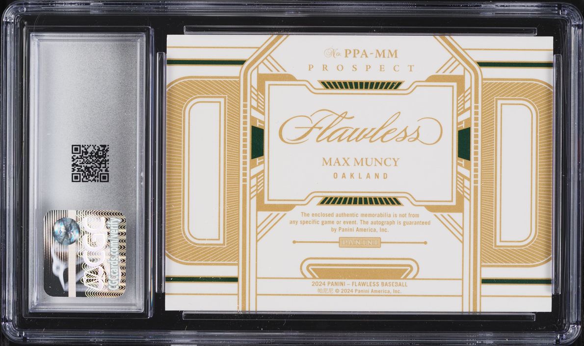 2024 Panini Flawless Max Muncy ROOKIE PATCH AUTO /25 #PPA-MM CGC 7.5 NRMT+