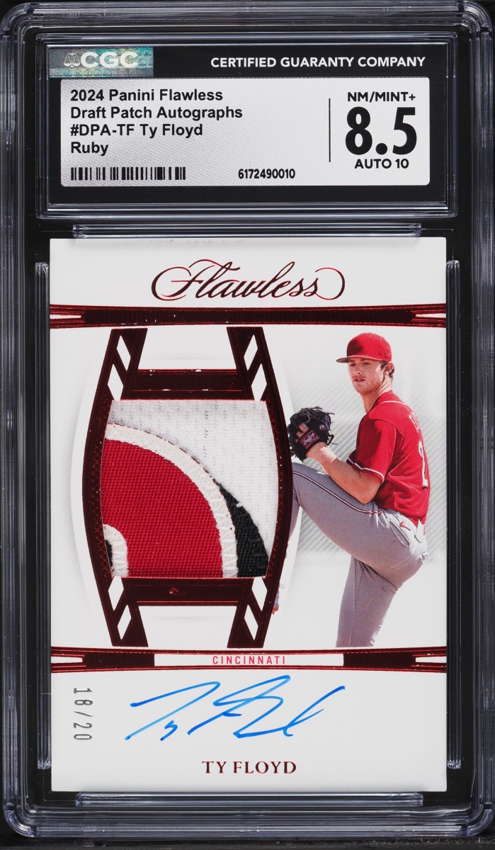 2024 Panini Flawless Draft Ruby Ty Floyd ROOKIE PATCH AUTO /20 #DPA-TF CGC 8.5 NM-MT+