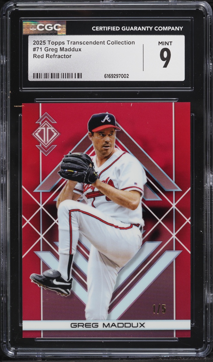 2025 Topps Transcendent Collection Red Refractor Greg Maddux 1/5 #71 CGC 9 MINT