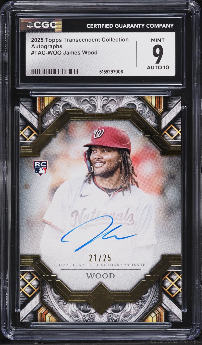 2025 Topps Transcendent Collection James Wood ROOKIE AUTO /25 #TAC-WOO CGC 9 MINT