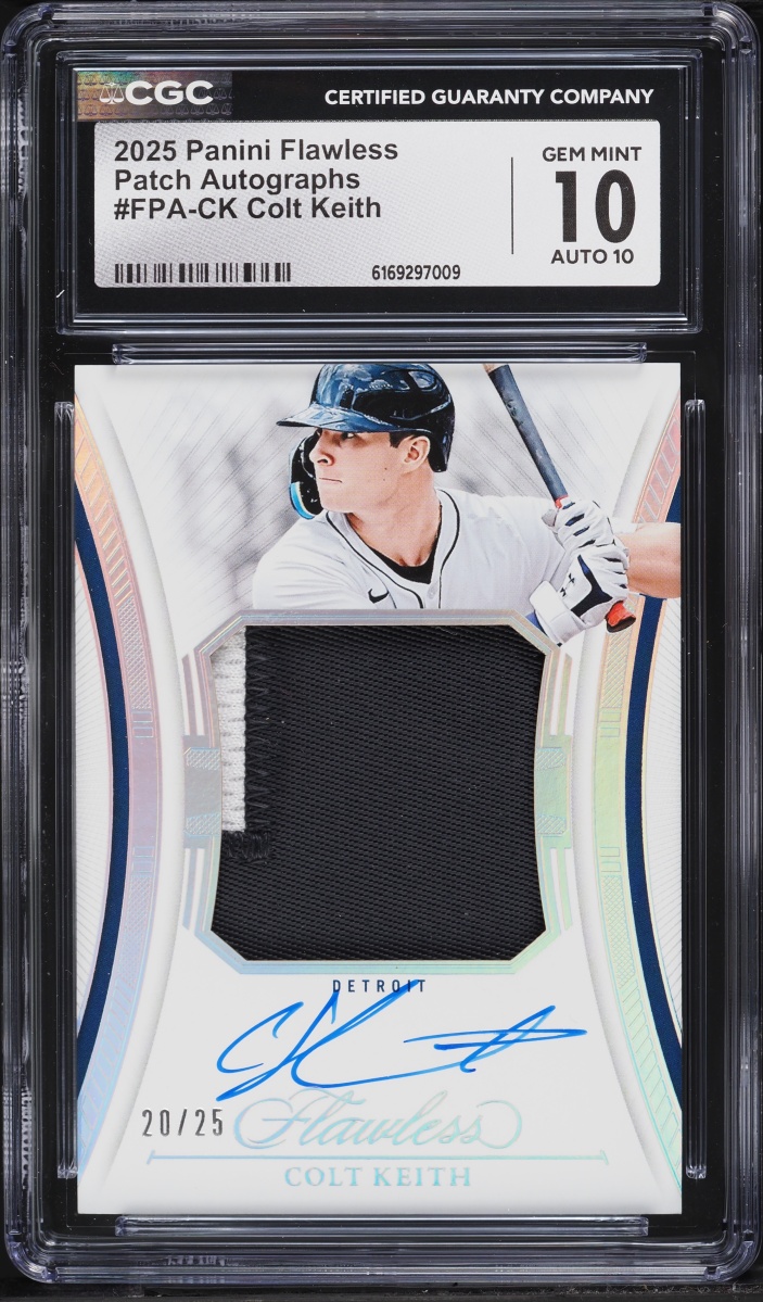 2025 Panini Flawless Colt Keith PATCH AUTO /25 #FPA-CK CGC 10 GEM MINT