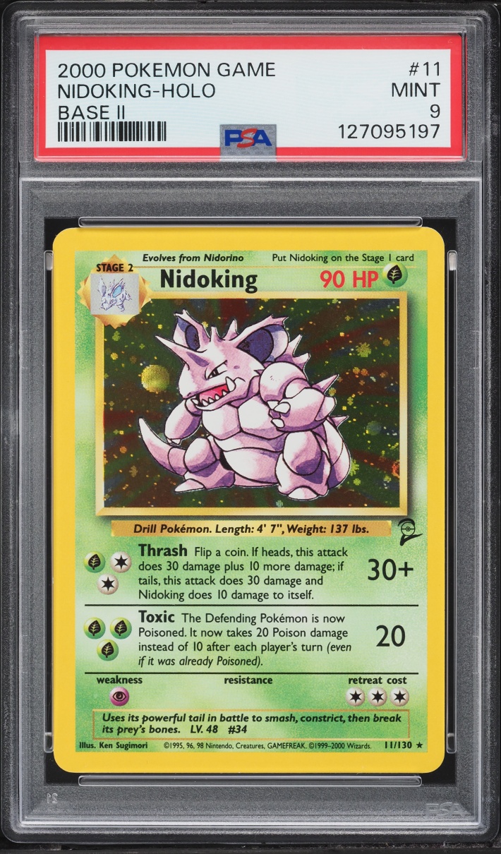 2000 Pokemon Base Set 2 Holo Nidoking #11 PSA 9 MINT