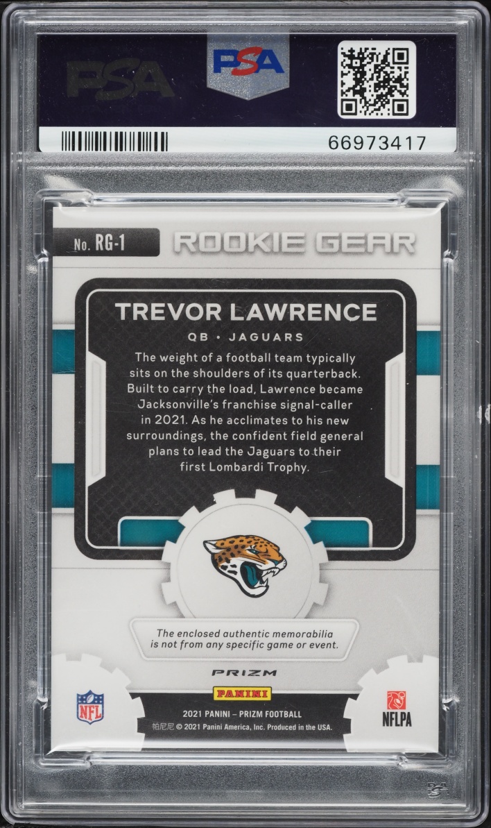 2021 Panini Prizm Gear Pink Trevor Lawrence ROOKIE PATCH #RG-1 PSA 9 MINT