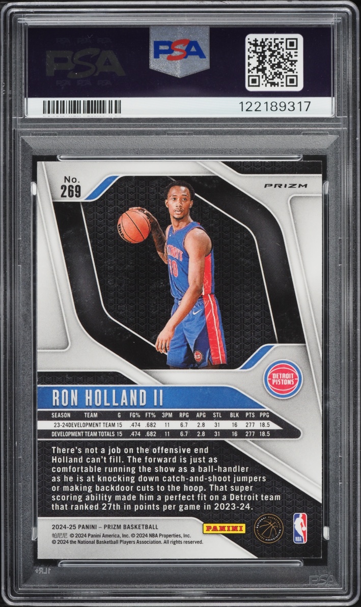 2024 Panini Prizm Red White Blue Ron Holland II ROOKIE #269 PSA 10 GEM MINT