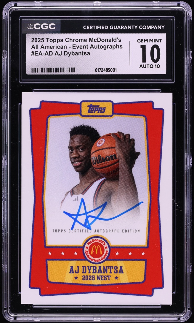 2025 Topps Chrome McDonald's AJ Dybantsa ROOKIE AUTO #EA-AD CGC 10 GEM MINT