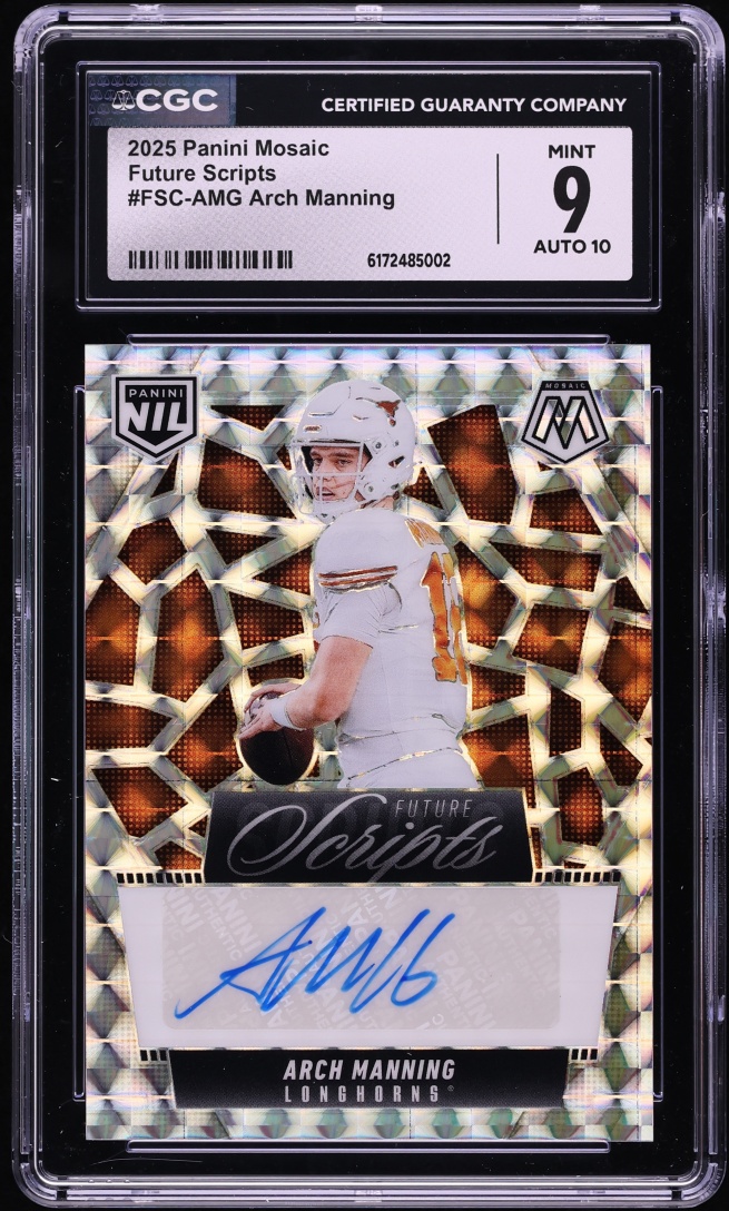 2025 Panini Mosaic NIL Future Scripts Arch Manning ROOKIE AUTO #FSC-AMG CGC 9 MINT