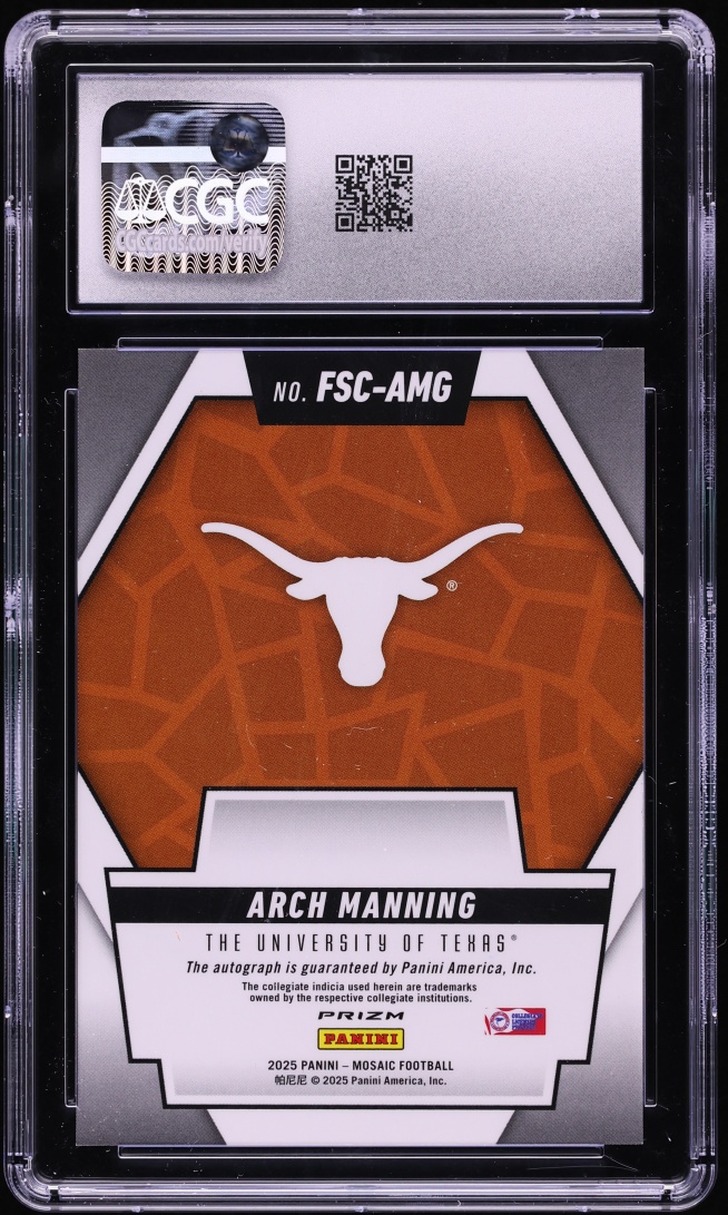 2025 Panini Mosaic NIL Future Scripts Arch Manning ROOKIE AUTO #FSC-AMG CGC 9 MINT