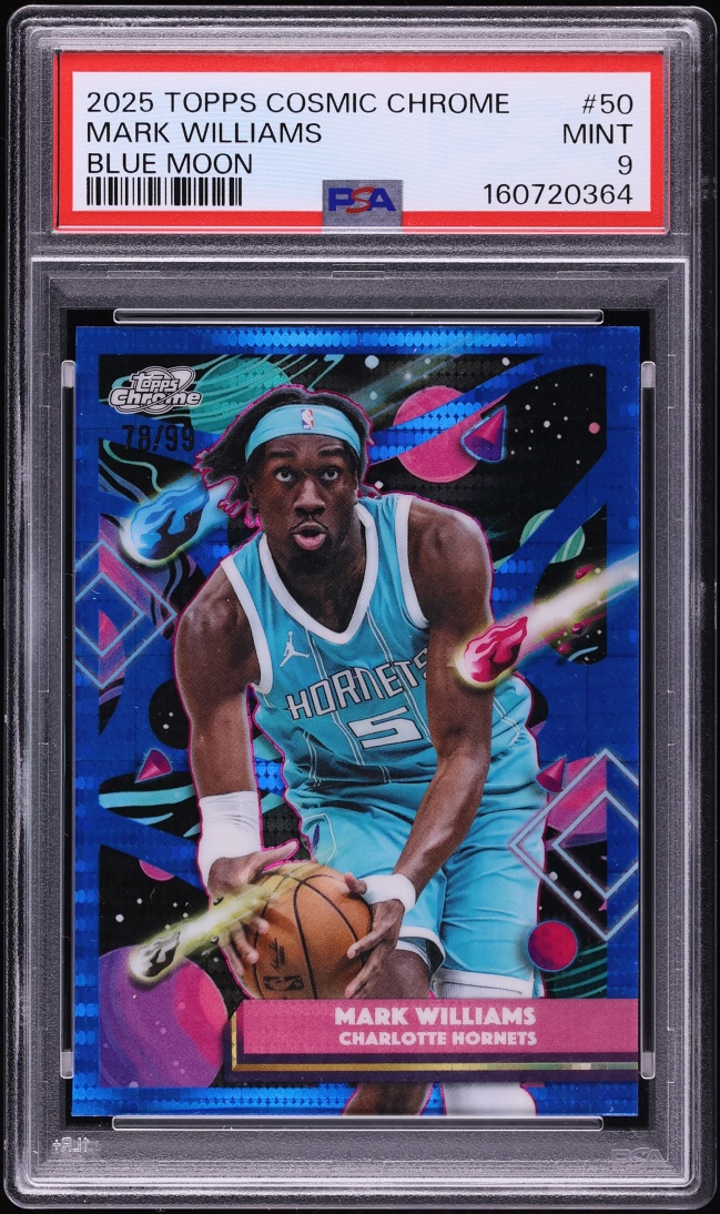 2025 Topps Chrome Cosmic Blue Moon Mark Williams /99 #50 PSA 9 MINT