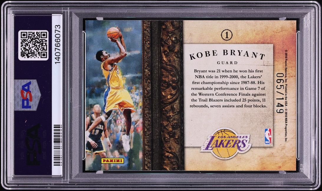 2009 Panini Court Kings Le Cinque Piu Belle Kobe Bryant /149 #1 PSA 8 NM-MT