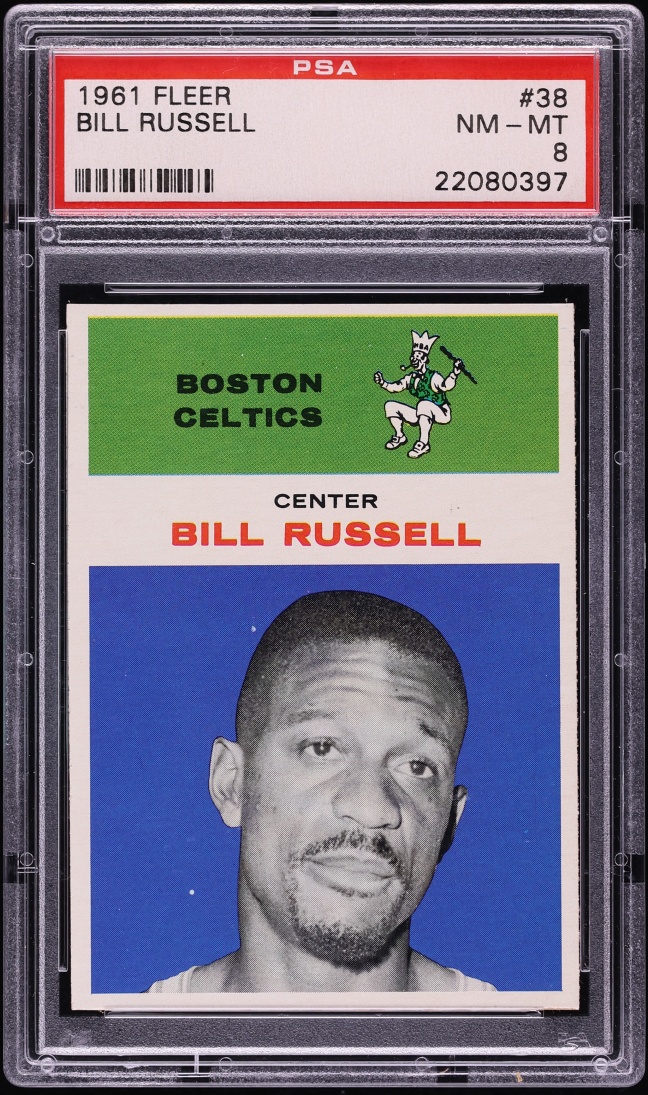 1961 Fleer Basketball Bill Russell ROOKIE #38 PSA 8 NM-MT