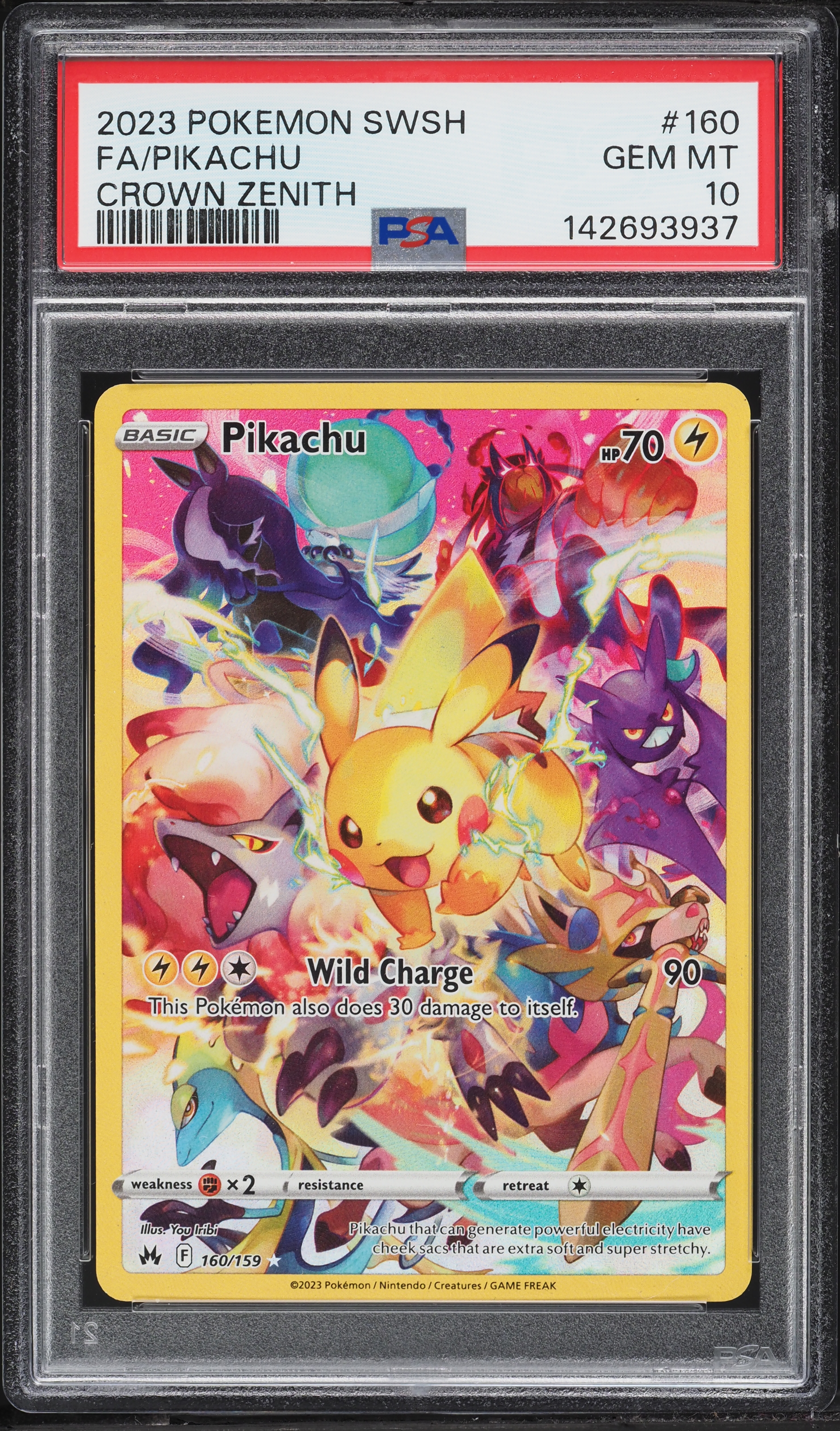 2023 Pokemon Sword & Shield Crown Zenith SEC Pikachu #160 PSA 10