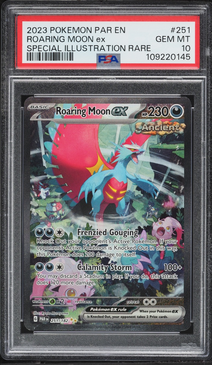 2023 Pokemon Scarlet & Violet Paradox Rift SIR Roaring Moon ex #251 PSA 10 GEM MINT