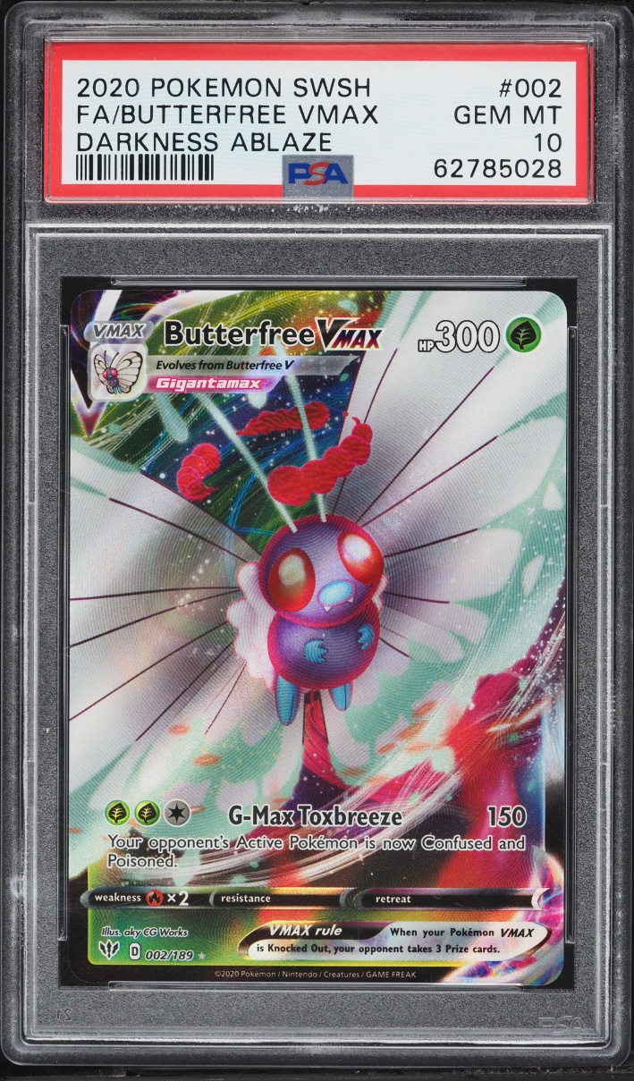 2020 Pokemon Sword & Shield Darkness Ablaze Full Art Butterfree VMAX #2 PSA 10 GEM MINT