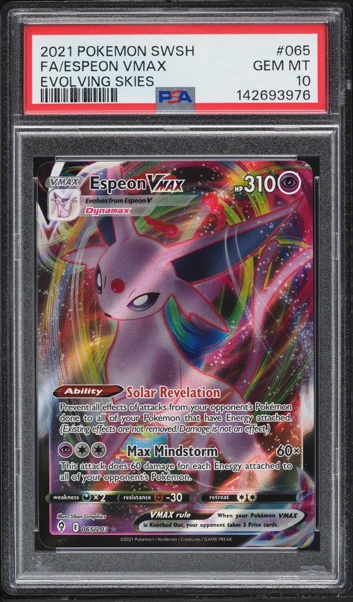 2021 Pokemon Sword & Shield Evolving Skies Alt Art Espeon VMAX #65 PSA 10 GEM MINT