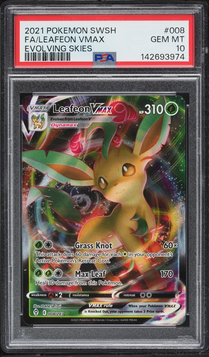 2021 Pokemon Sword & Shield Evolving Skies Alt Art Leafeon VMAX #8 PSA 10 GEM MINT