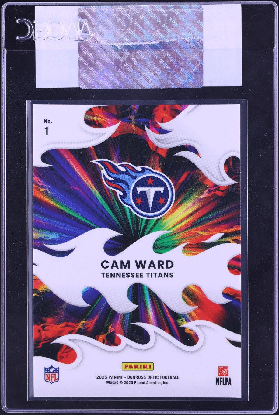 2025 Donruss Optic Light It Up Cam Ward ROOKIE #1 CGC AUTH