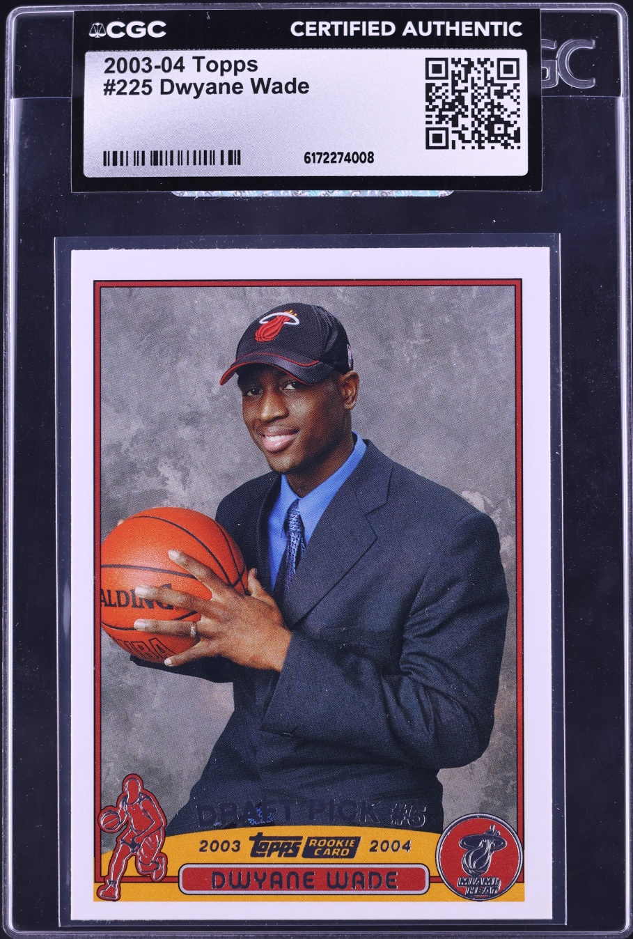 2003 Topps Basketball Dwyane Wade ROOKIE #225 CGC AUTH