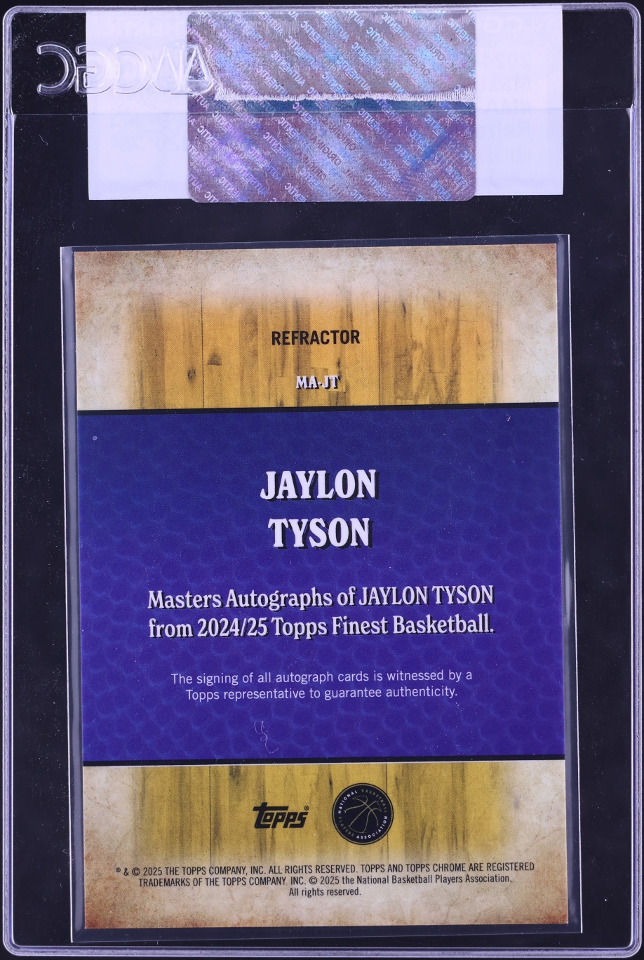 2024 Finest Masters Refractor Jaylon Tyson ROOKIE AUTO #MA-JT CGC AUTH