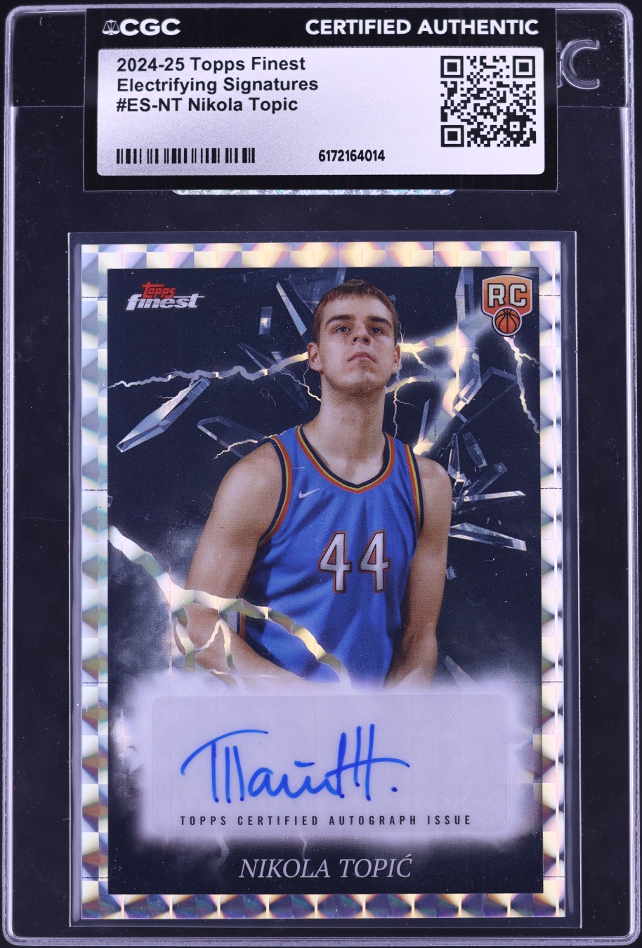 2024 Finest Electrifying Nikola Topic ROOKIE AUTO #ES-NT CGC AUTH