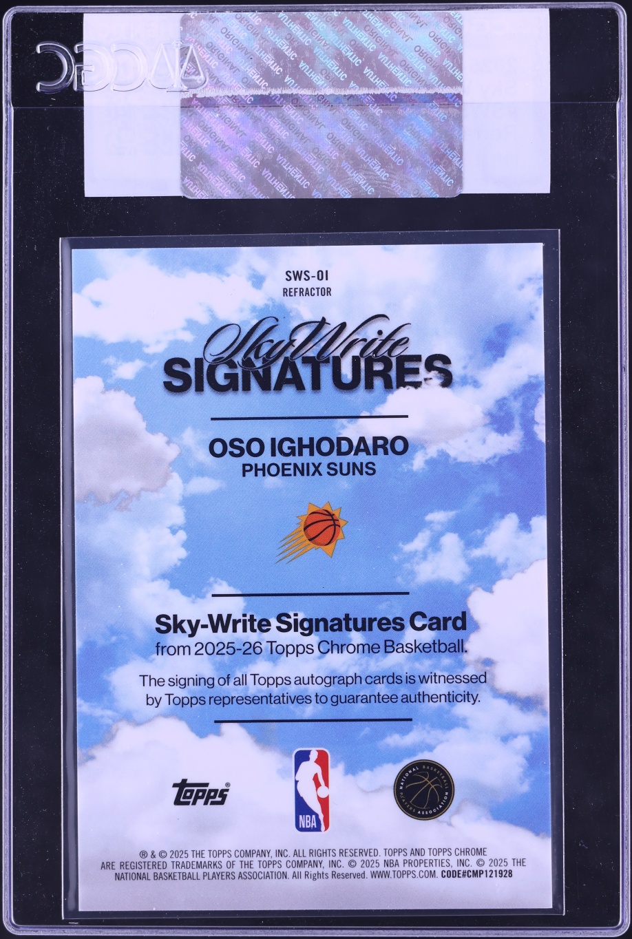2025 Topps Chrome Sky Write Refractor Oso Ighodaro AUTO #SWS-OI CGC AUTH