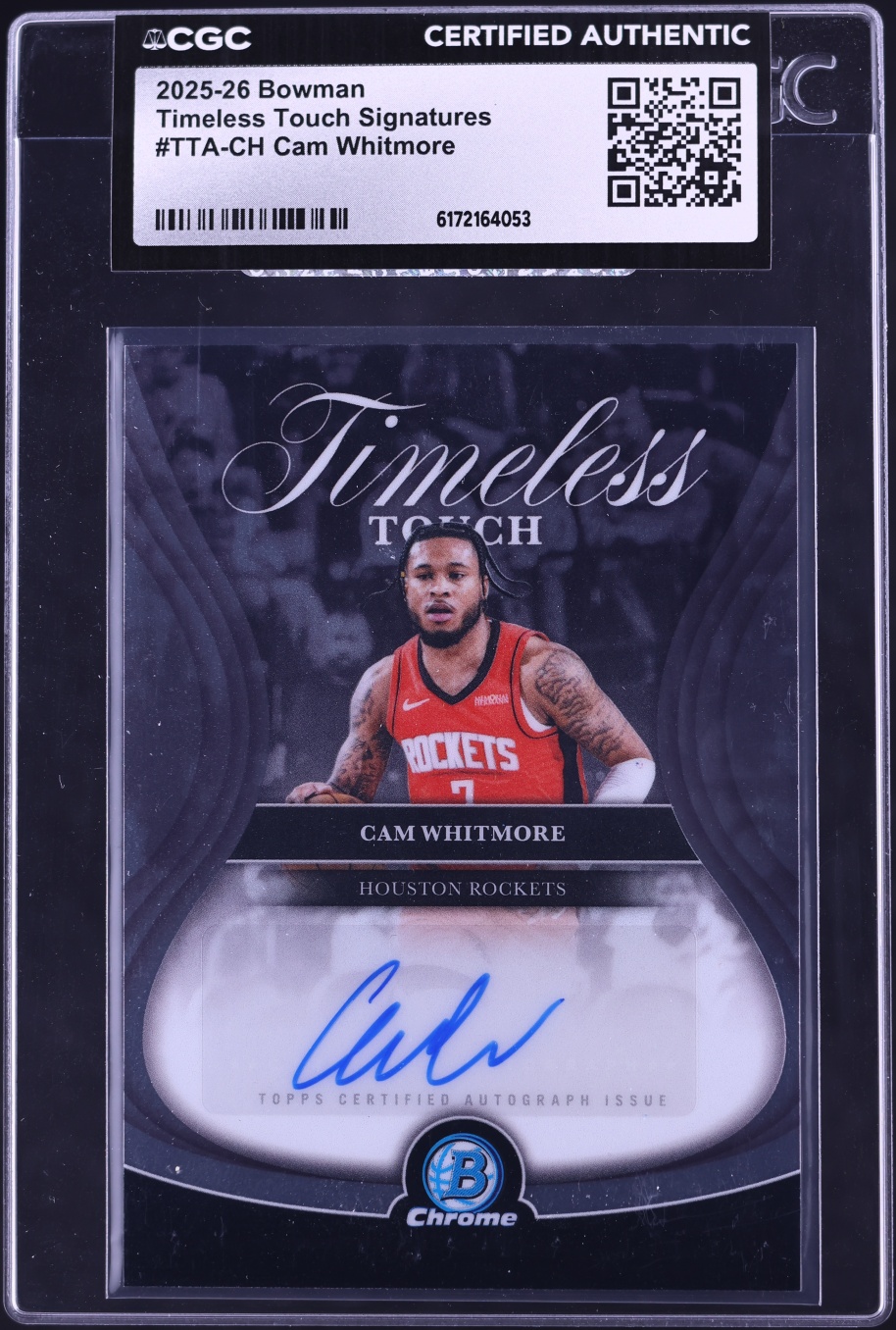 2025 Bowman Chrome Timeless Touch Cam Whitmore AUTO #TTA-CH CGC AUTH