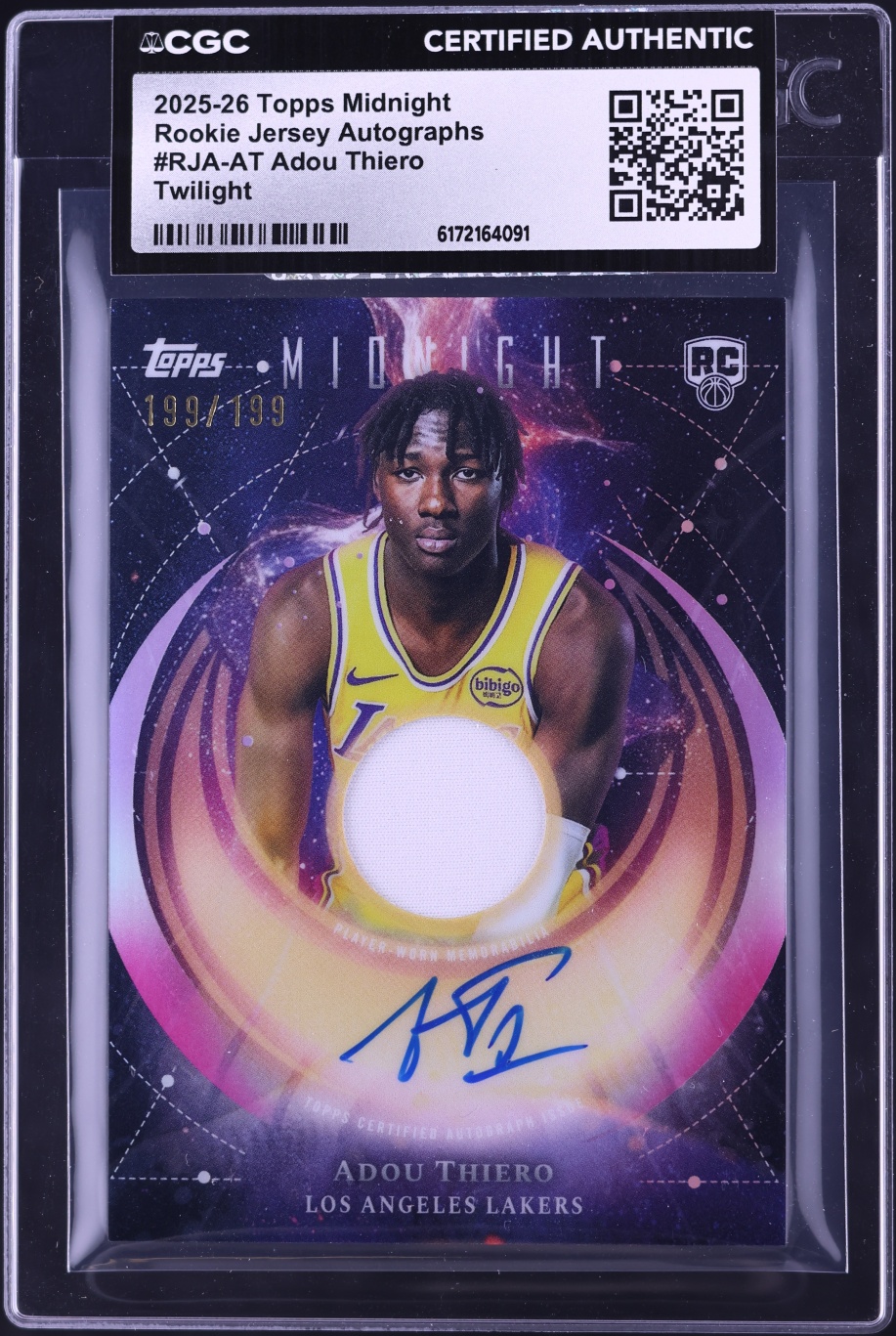 2025 Topps Midnight Basketball Twilgiht Adou Thiero #RJA-AT CGC AUTH