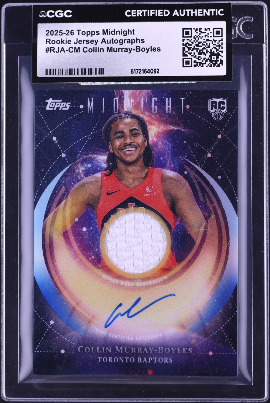 2025 Topps Midnight Jersey Collin Murray-Boyles ROOKIE PATCH AUTO #RJA-CM CGC AUTH