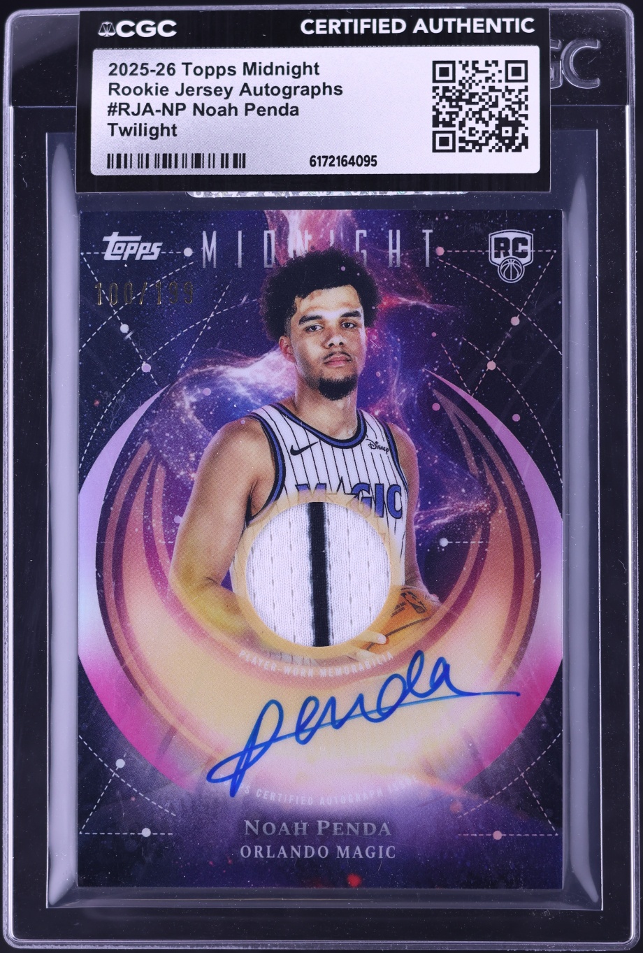 2025 Topps Midnight Twilight Noah Penda ROOKIE PATCH AUTO /199 #RJA-NP CGC AUTH