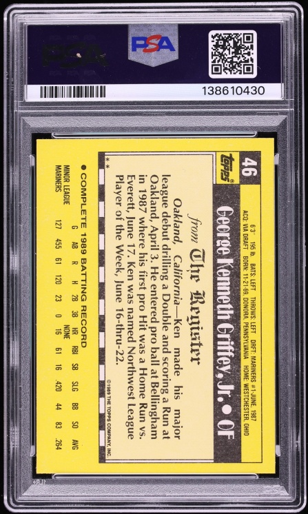 1990 Topps '89 M.L. Debut Ken Griffey Jr. #46 PSA 10 GEM MINT