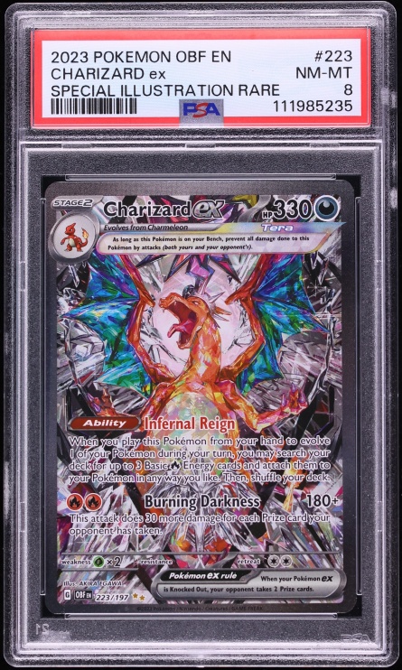 2023 Pokemon Scarlet & Violet Obsidian Flames SIR Charizard ex #223 PSA 8 NM-MT