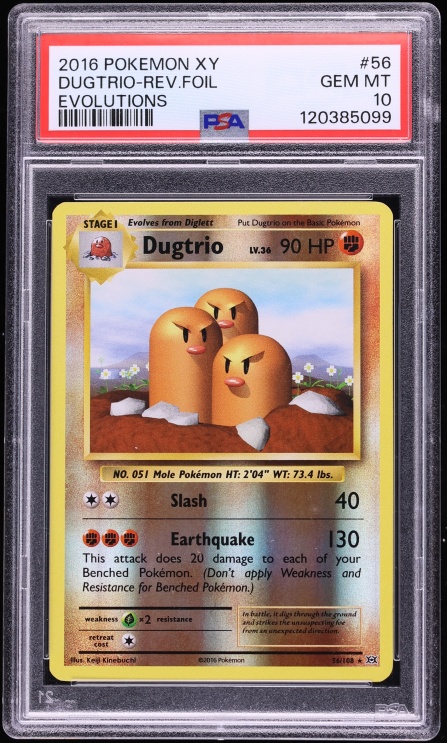 2016 Pokemon XY Evolutions Reverse Holo Dugtrio #56 PSA 10 GEM MINT