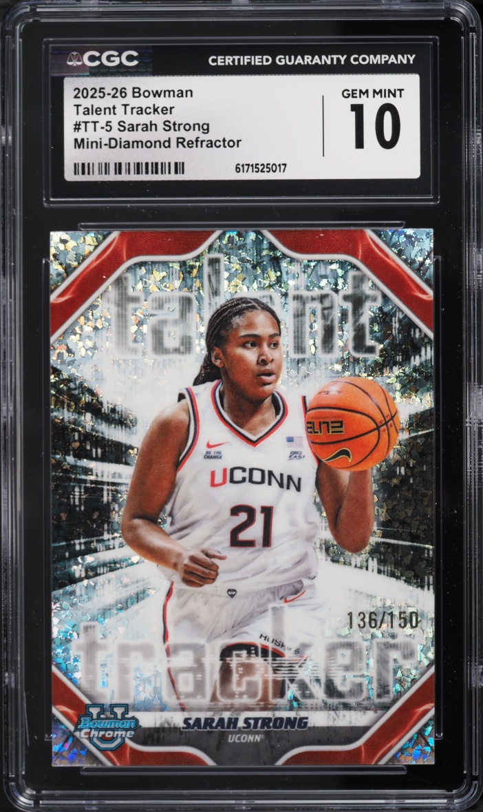 2025 Bowman Talent Tracker Mini-Diamond Refractor Sarah Strong /150 #TT-5 CGC 10 GEM MINT