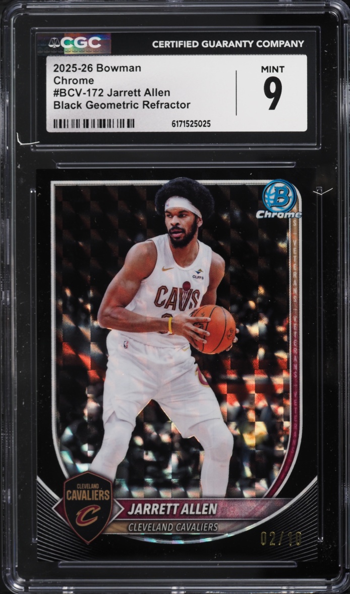 2025 Bowman Chrome Black Geometric Refractor Jarrett Allen /10 #BCV-172 CGC 9 MINT