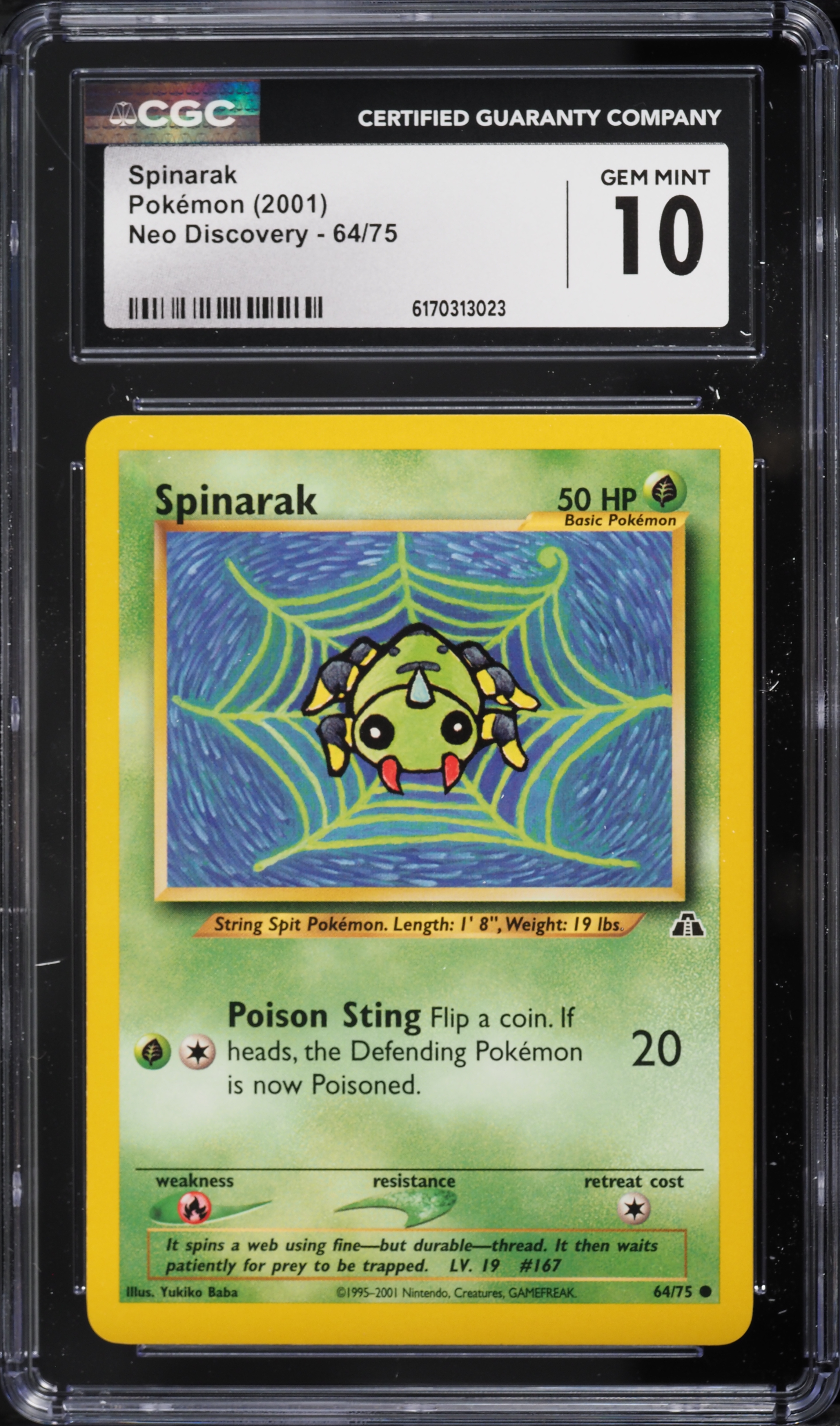 pokemon card spinarak “Ditto” - 006/078 Reverse Holo Weakness Fire ×2 Resistance None None Retreat Cost Pokemon Card - D&P: Mysterious