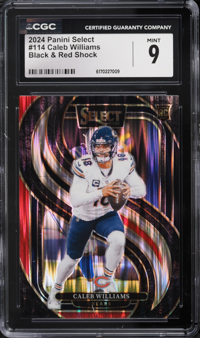 2024 Select Premier Level Black & Red Shock Prizm Caleb Williams ROOKIE #114 CGC 9 MINT