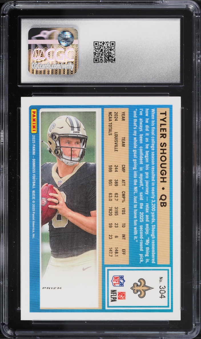 2025 Donruss Optic Preview Red Wave Tyler Shough ROOKIE #304 CGC 7 NRMT