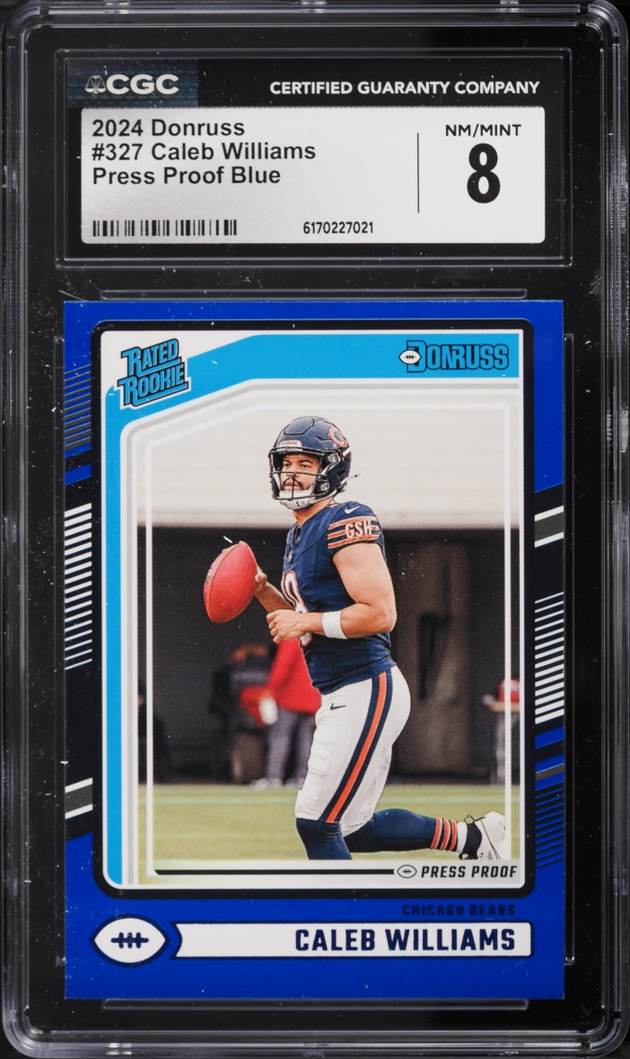 2024 Donruss Press Proof Blue Caleb Williams ROOKIE #327 CGC 8 NM-MT