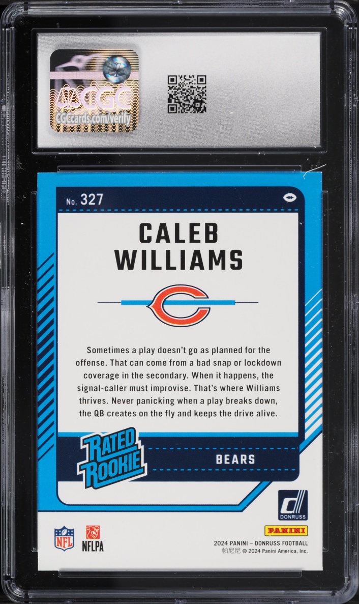 2024 Donruss Press Proof Blue Caleb Williams ROOKIE #327 CGC 8 NM-MT