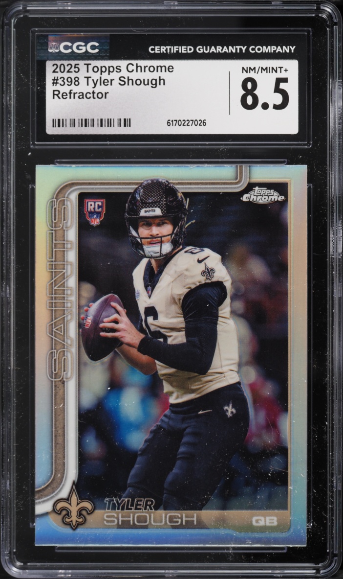 2025 Topps Chrome Refractor Tyler Shough ROOKIE #398 CGC 8.5 NM-MT+
