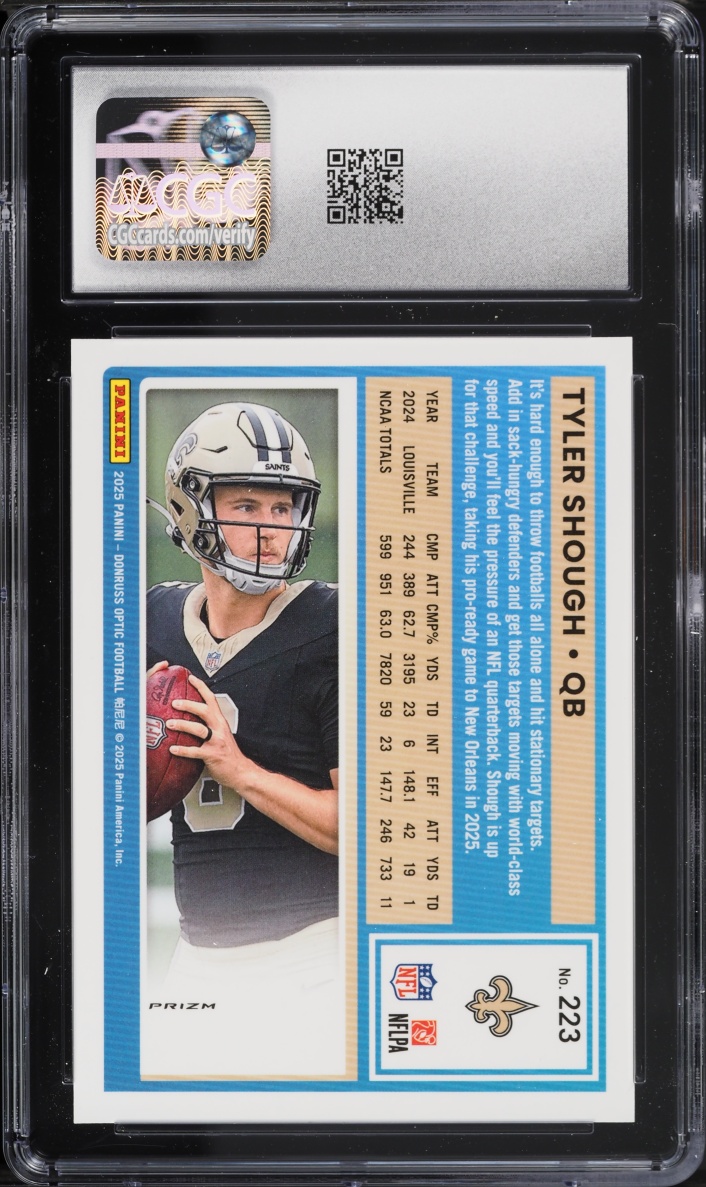 2025 Donruss Optic Pink Tyler Shough ROOKIE #223 CGC 9 MINT