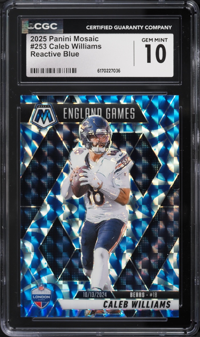 2025 Panini Mosaic Reactive Blue Caleb Williams #253 CGC 10 GEM MINT